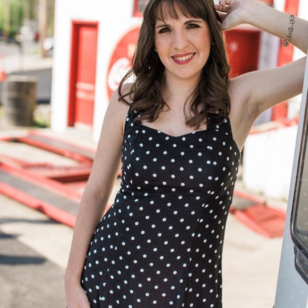 Vintage-inspired polka dot dress